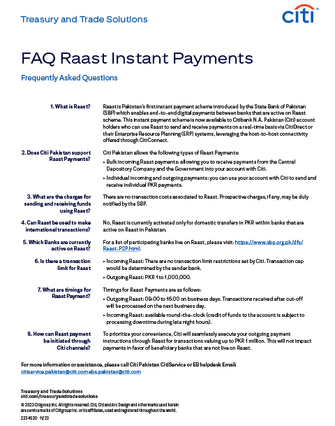 FAQs on Raast